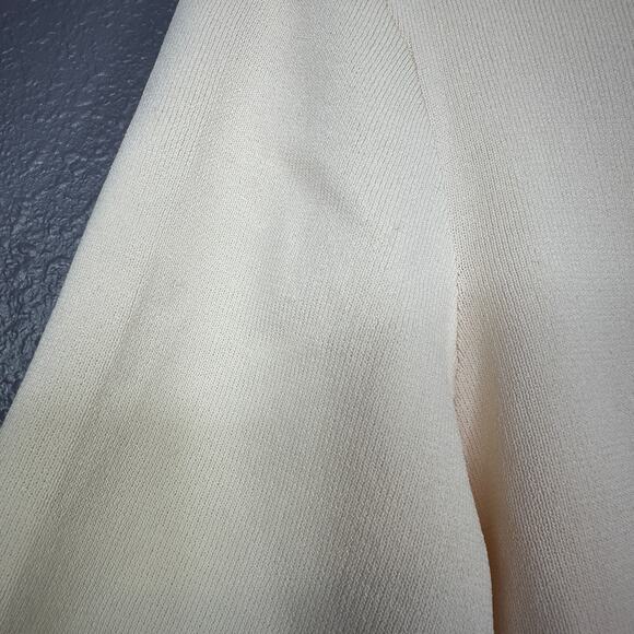 Alexia Admor Brianna Ivory Pearl Button Knit Collared Top Size M Medium - Picture 4 of 6